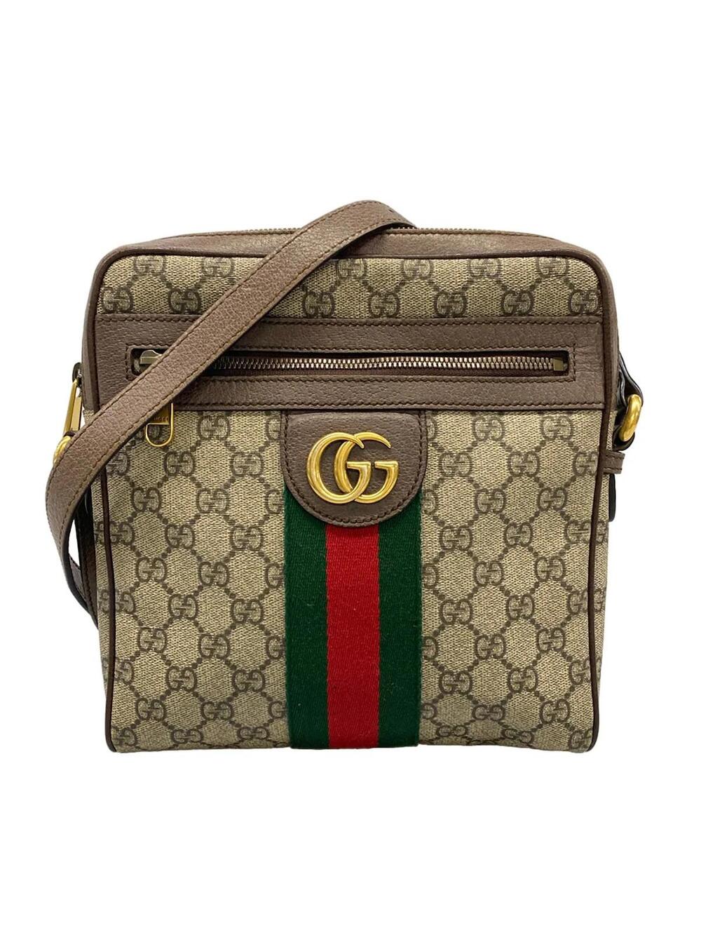 Gucci Ophidia Beige Brown Pvc Shoulder #372660G95B